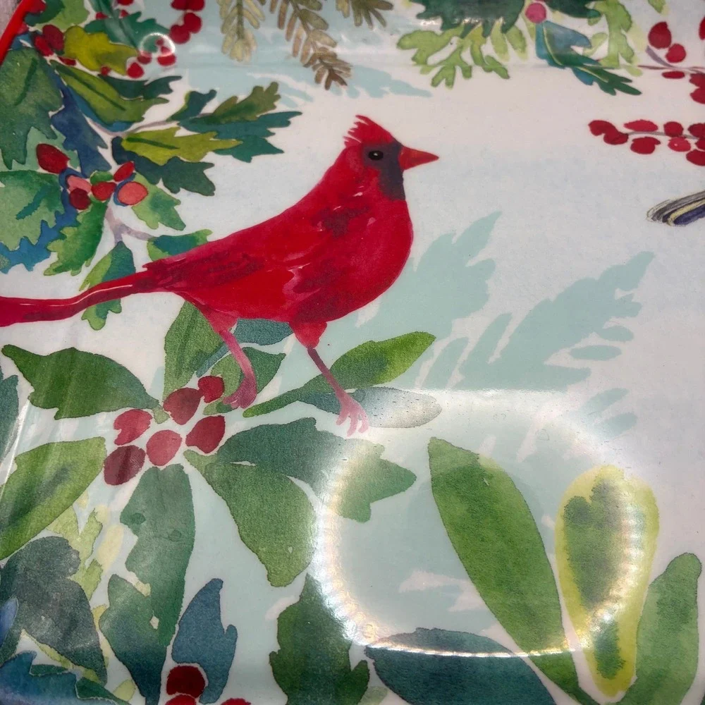 180 Degrees design by Casey Krimmel Melamine Tray Winter Birds Platter